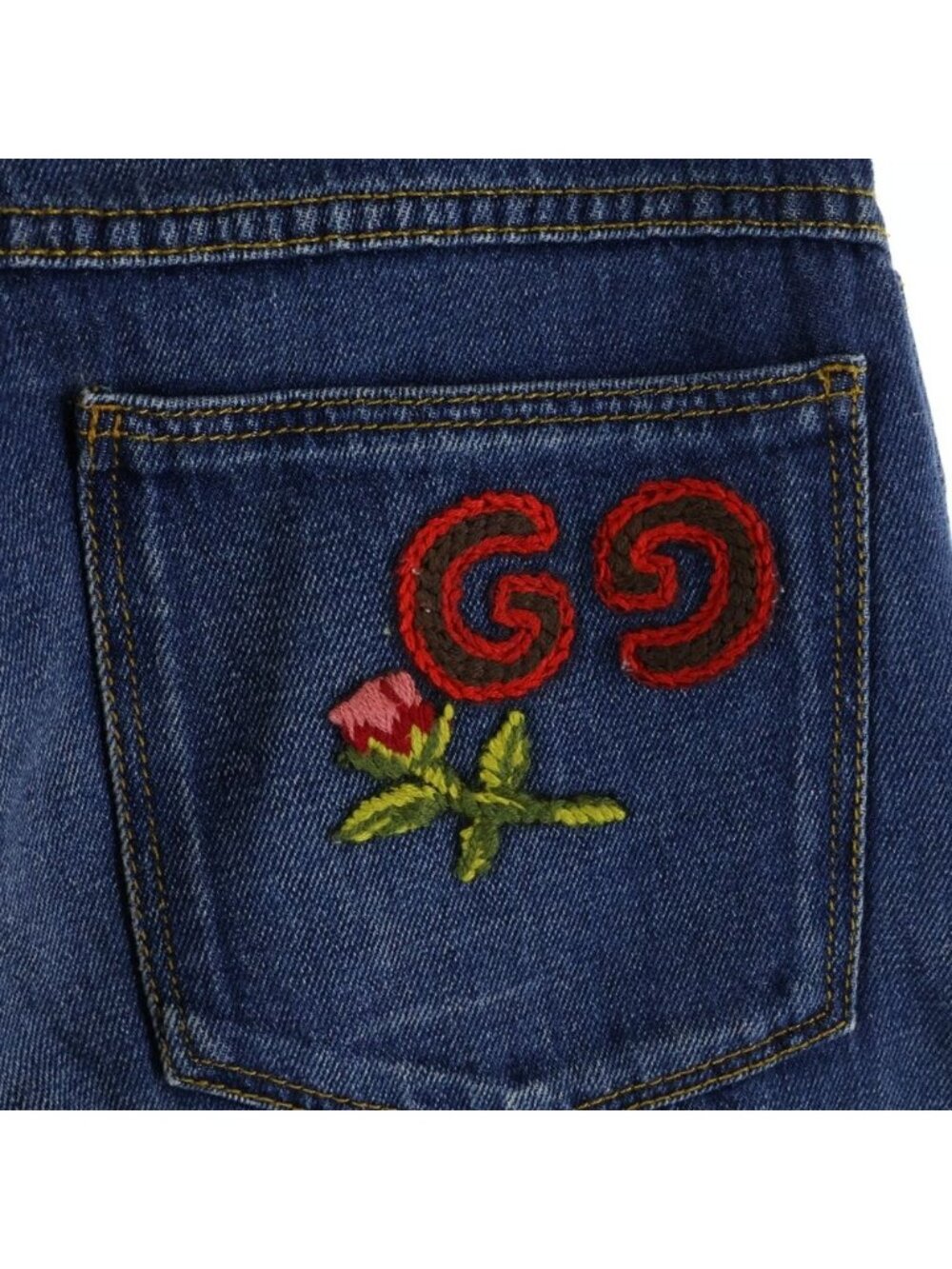 Gucci Wide Leg Denim Pants Indigo Blue - Picture 6 of 9